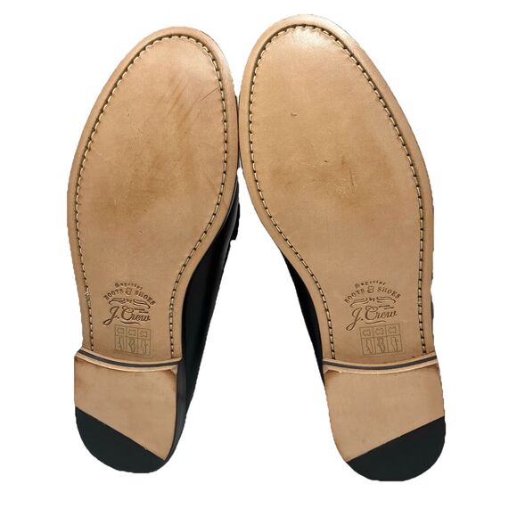 J Crew Camden Loafers Mens 10.5 Black Leather Sole Penny Preppy BJ009 main image 7